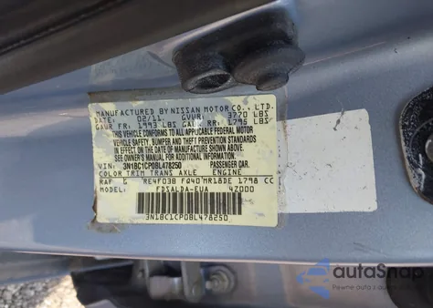 2011 Nissan Versa 1.8S z USA, uszkodzony, nr VIN 3N1BC1CP0BL478250